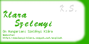 klara szelenyi business card